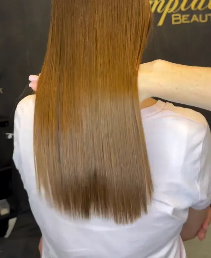 The same hair after reconstruction + laser